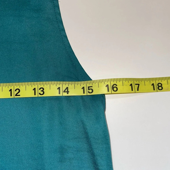 LOFT Petites Teal Ruffle High Neck Tie Back Contrast Tank Top Xsmall Women’s - Picture 8 of 12